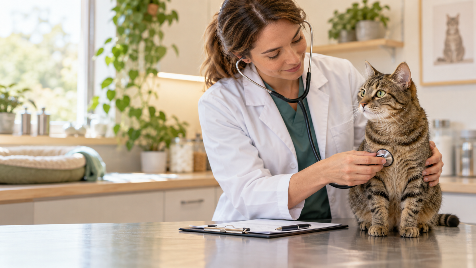 Editorial scene illustrating Cat Symptom Checker