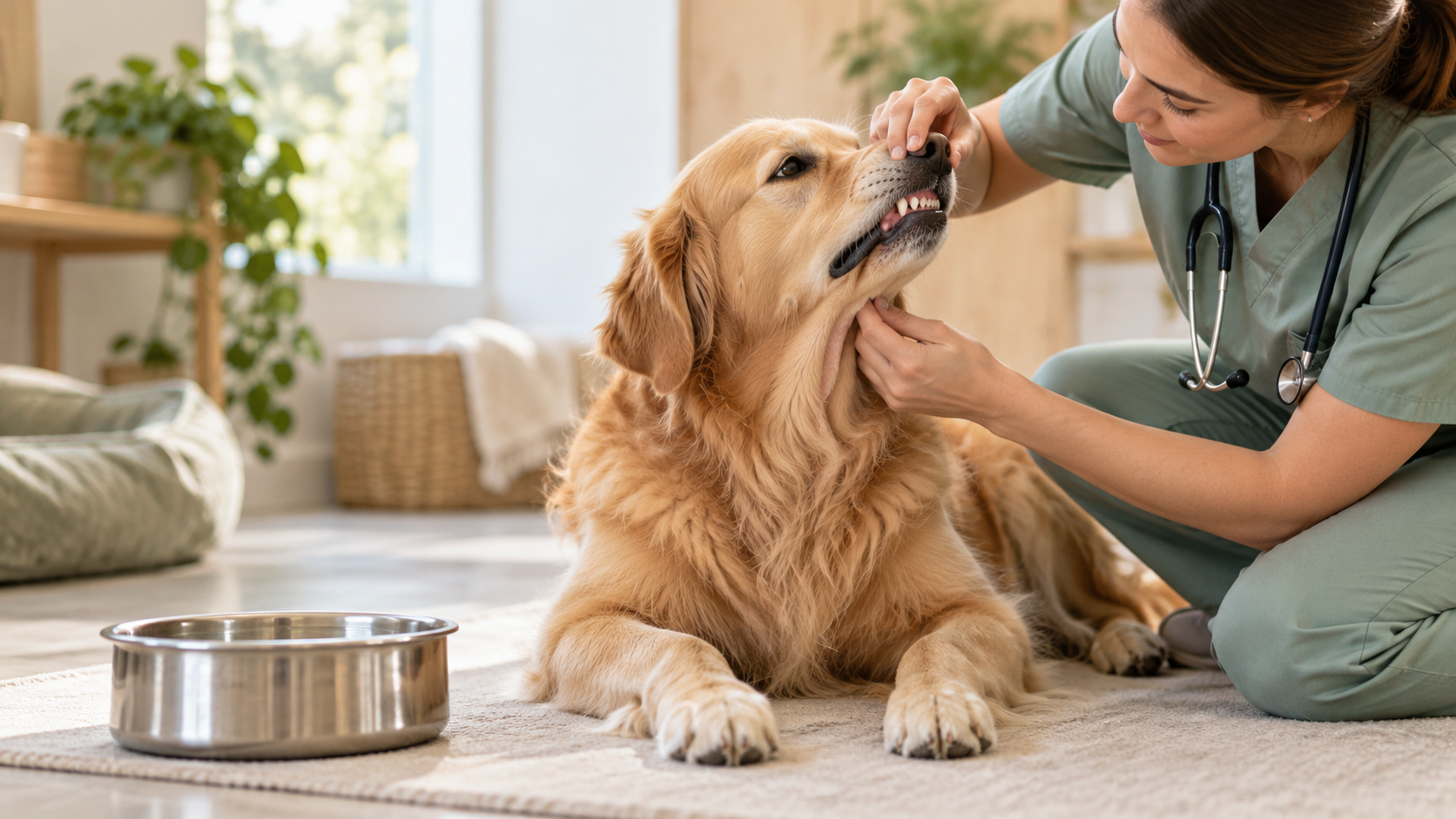 Pet-care scene illustrating Dehydration in Dogs