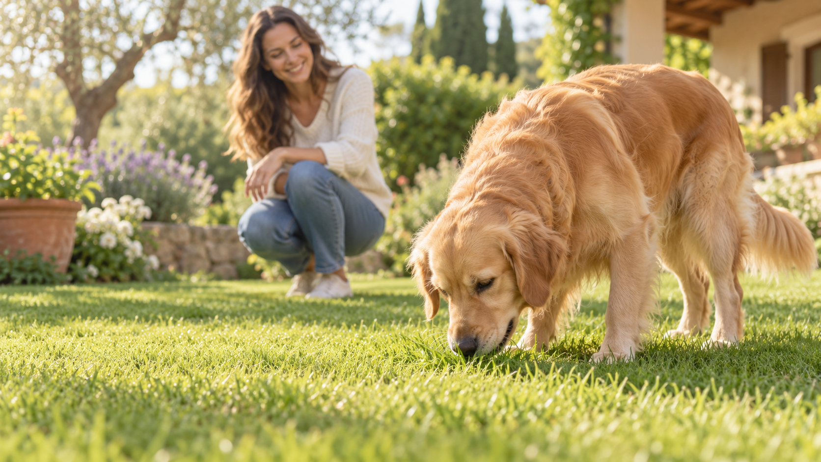 Pet-care scene illustrating Why Do Dogs Eat Grass?