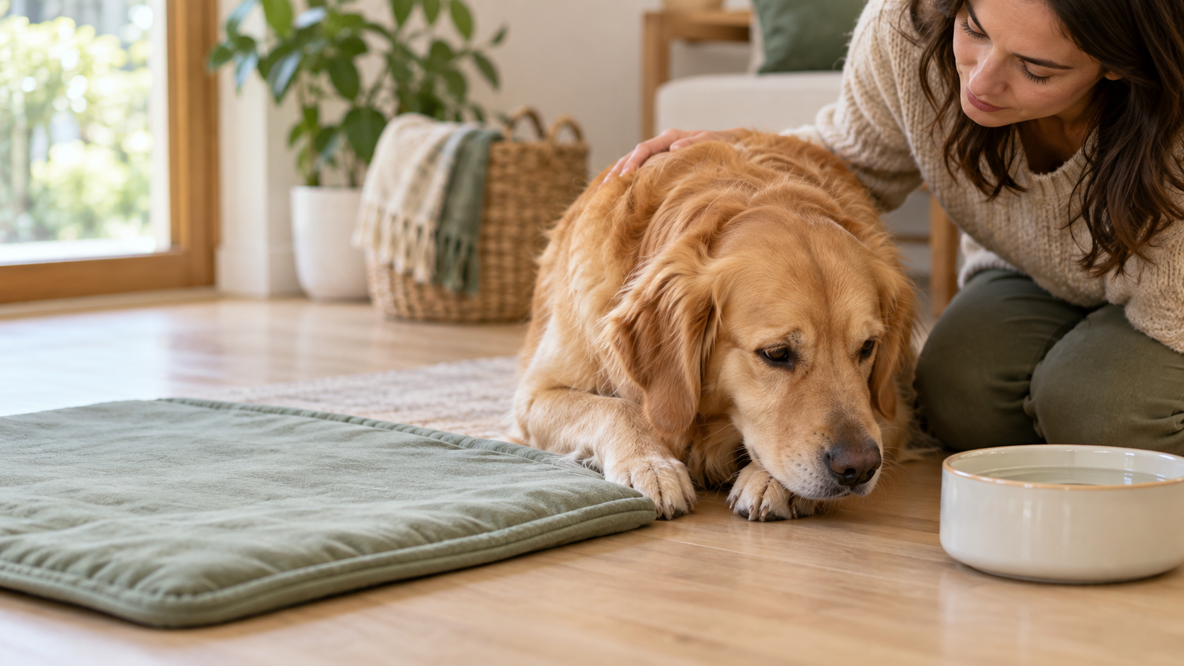 Pet-care scene illustrating Dog Throwing Up White Foam