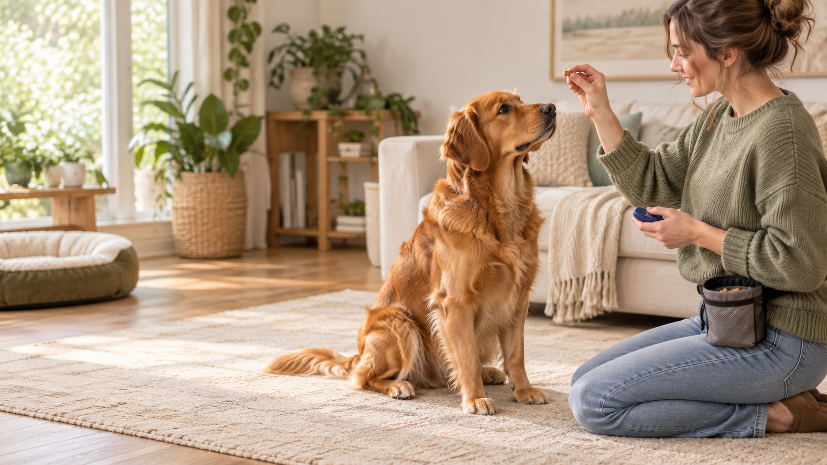 Pet-care scene illustrating Dog Training Treats Guide