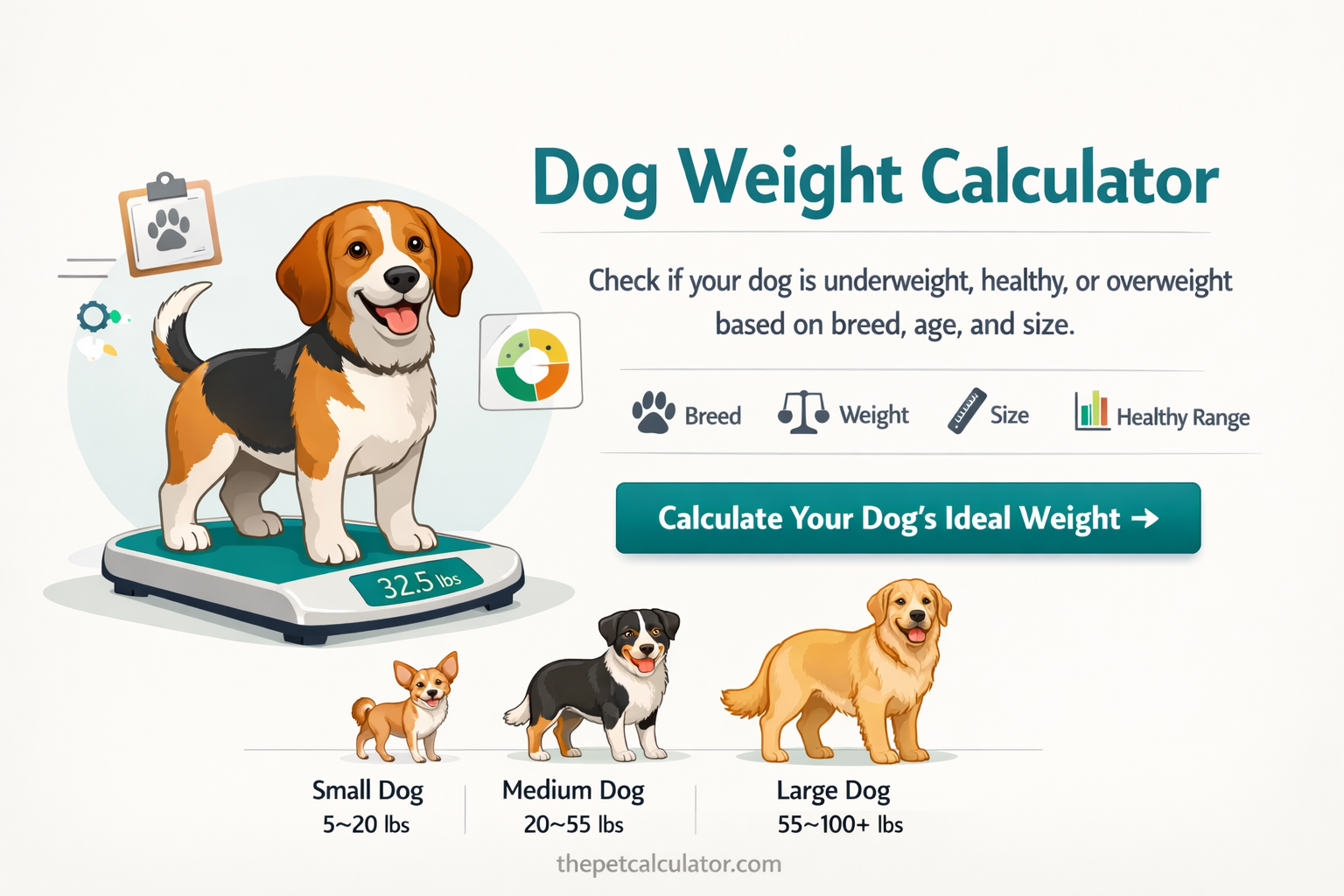 Dog Weight Calculator | Ideal Weight Range Calculator by Breed - Free Tool