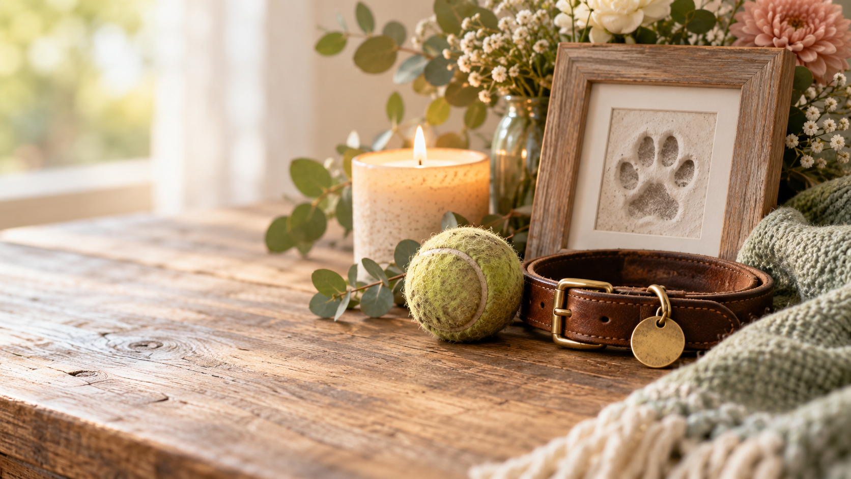 Gentle remembrance scene for Losing a Dog