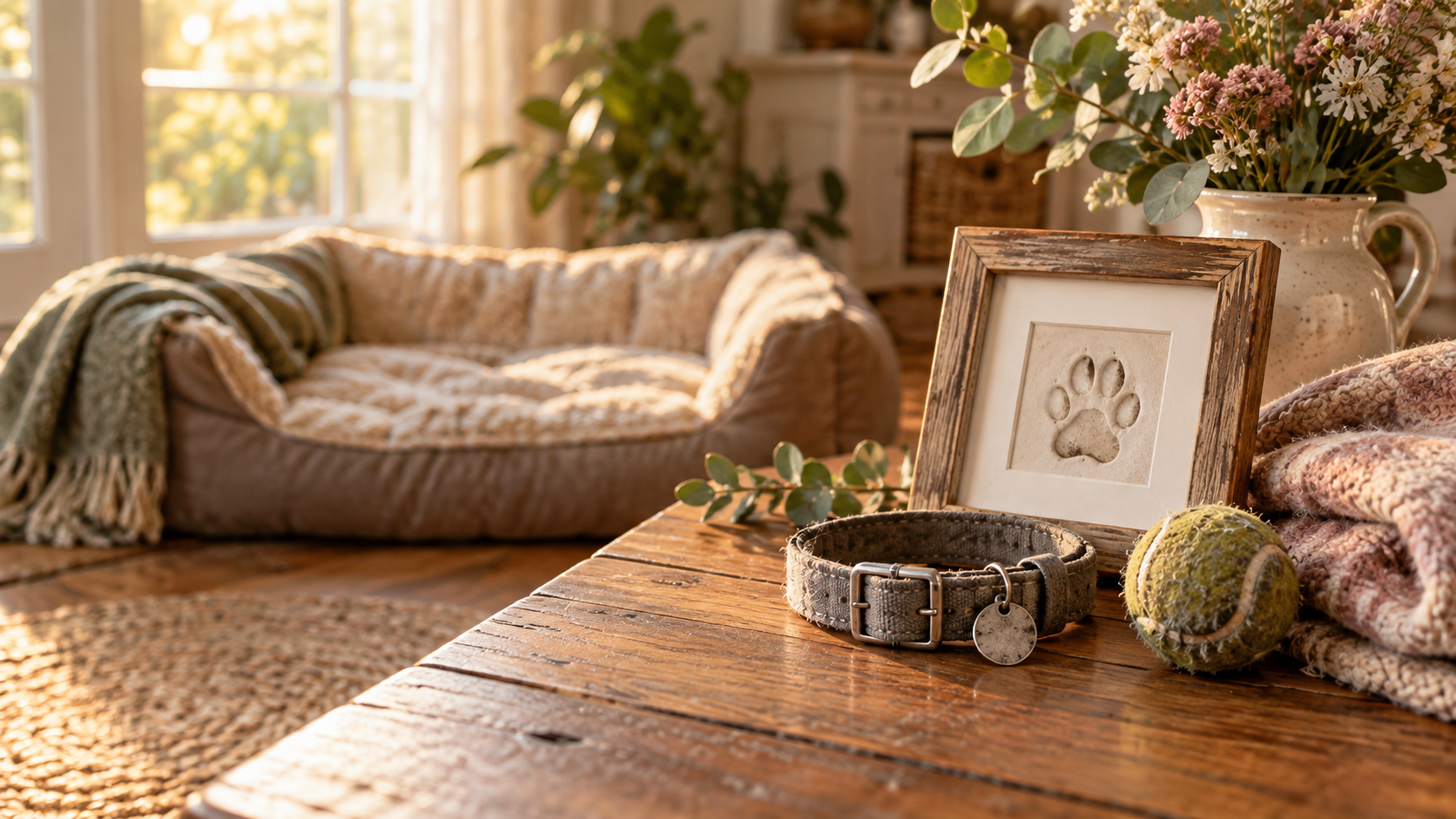 Gentle editorial scene for Losing a Senior Dog