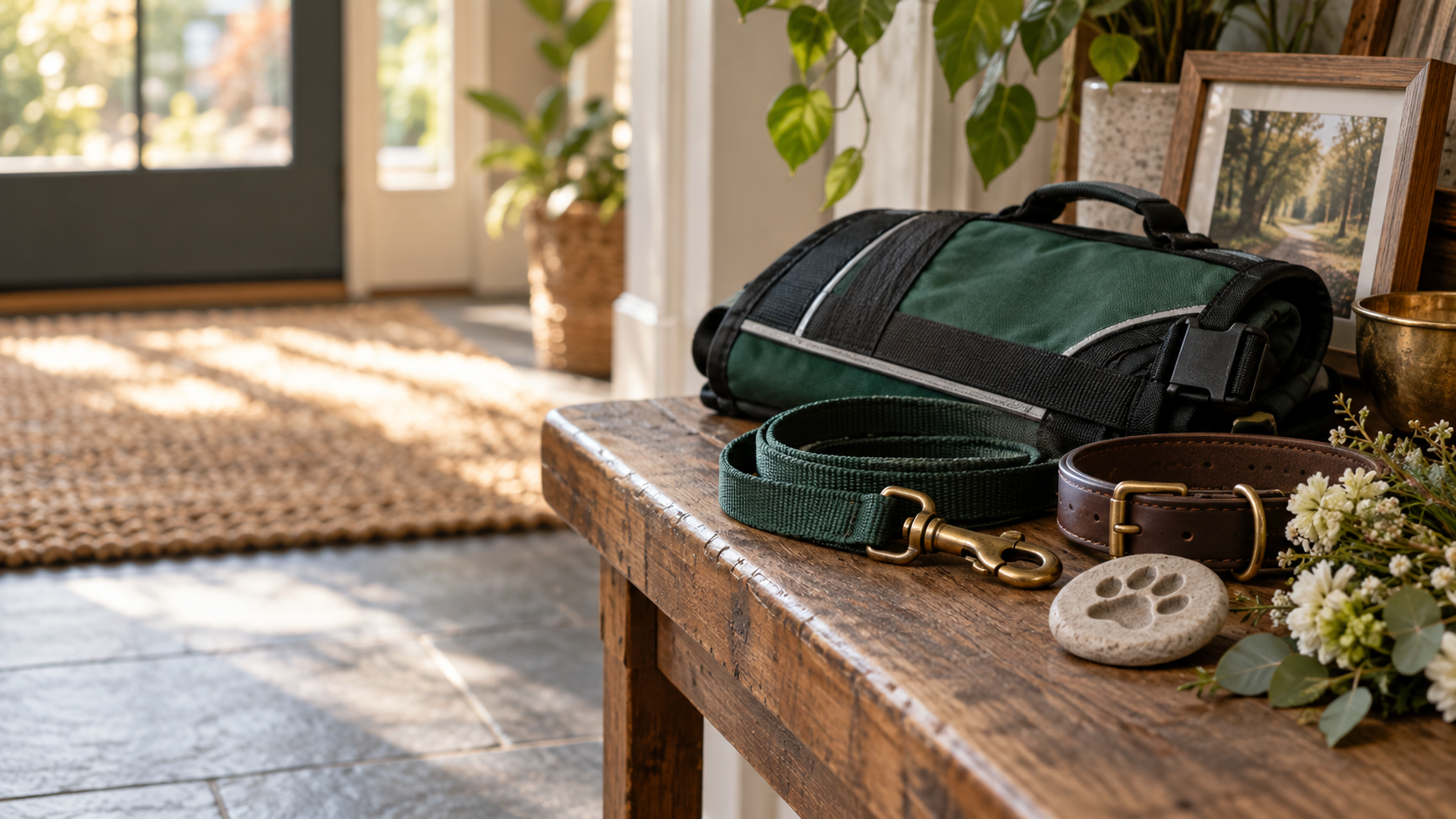 Gentle editorial scene for Losing a Service Dog