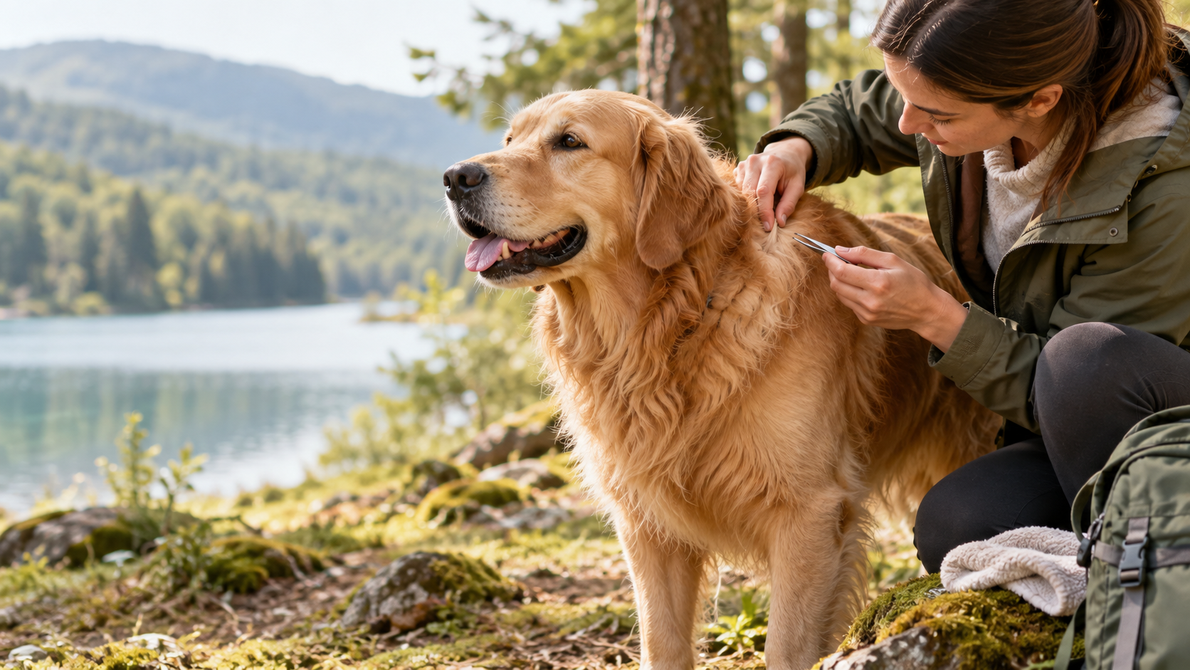Pet-care scene illustrating Lyme Disease in Dogs