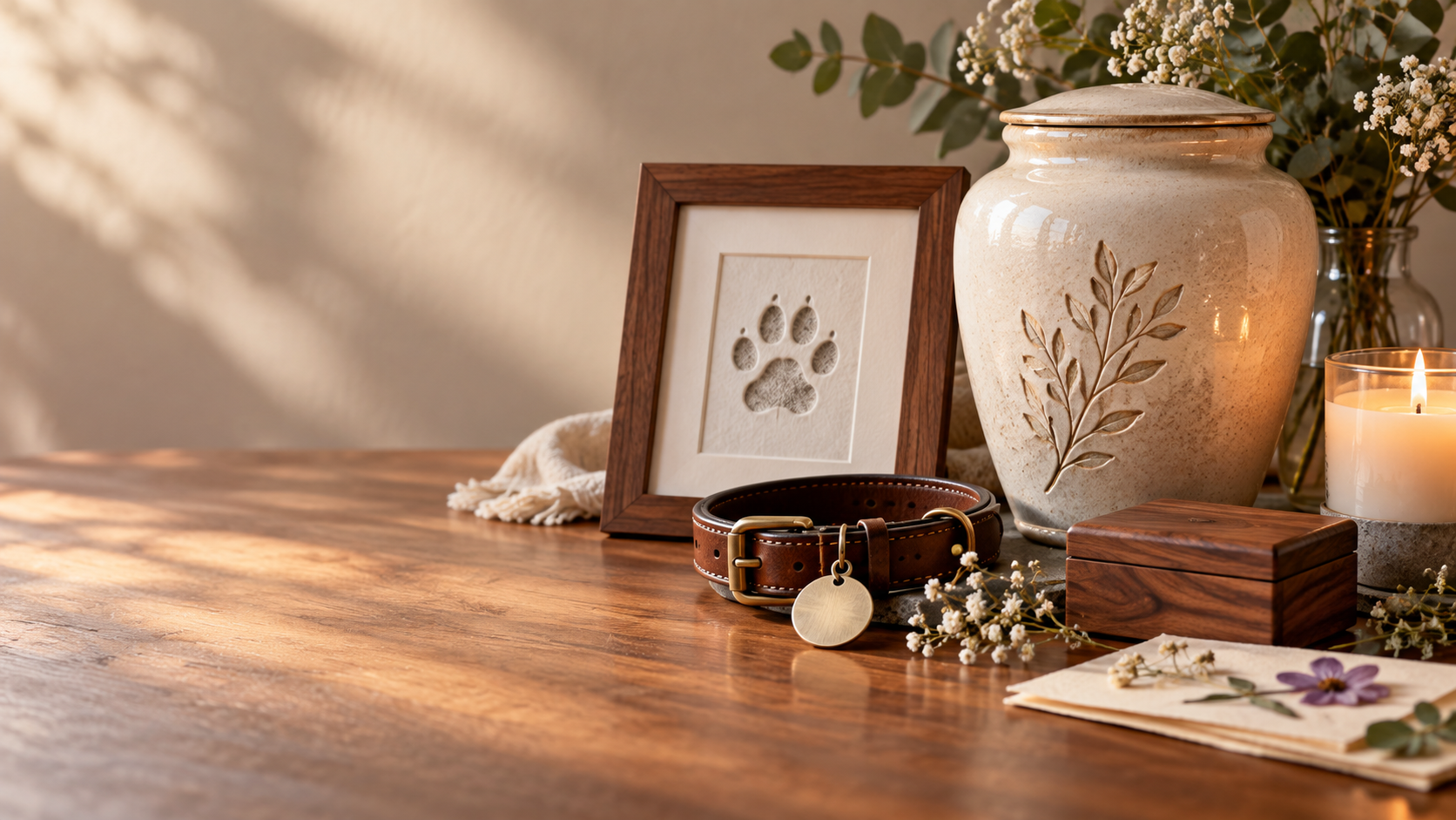 Gentle editorial scene for Memorials, Urns & Keepsakes