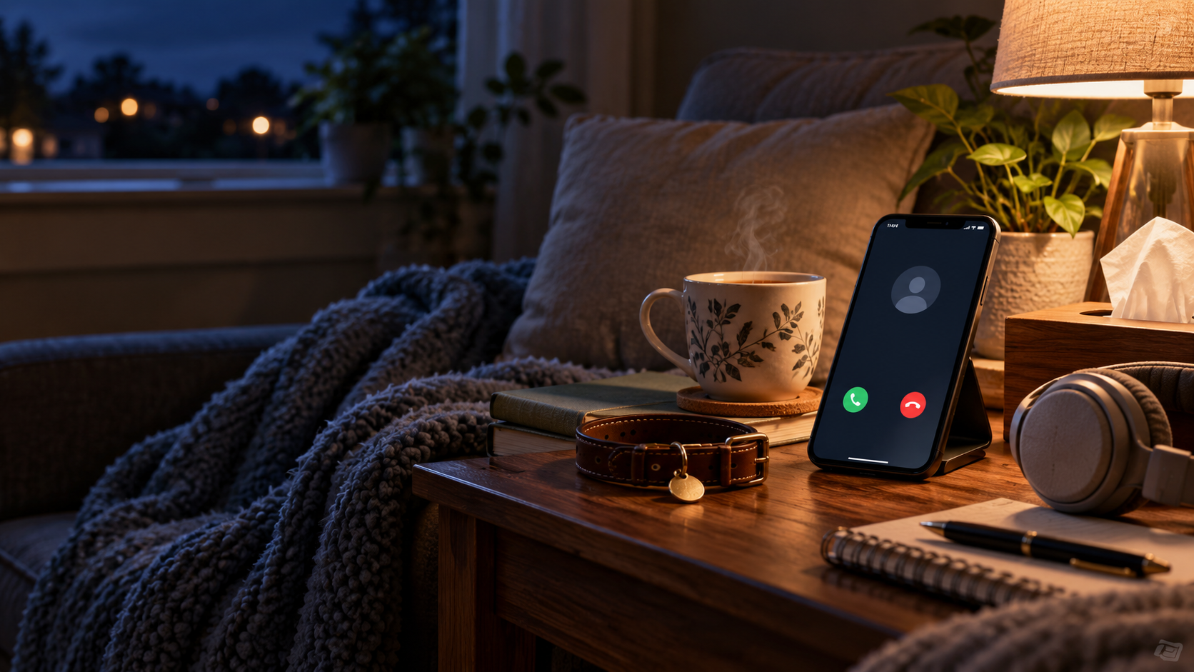 Gentle editorial scene for Pet Loss Hotlines & Helplines