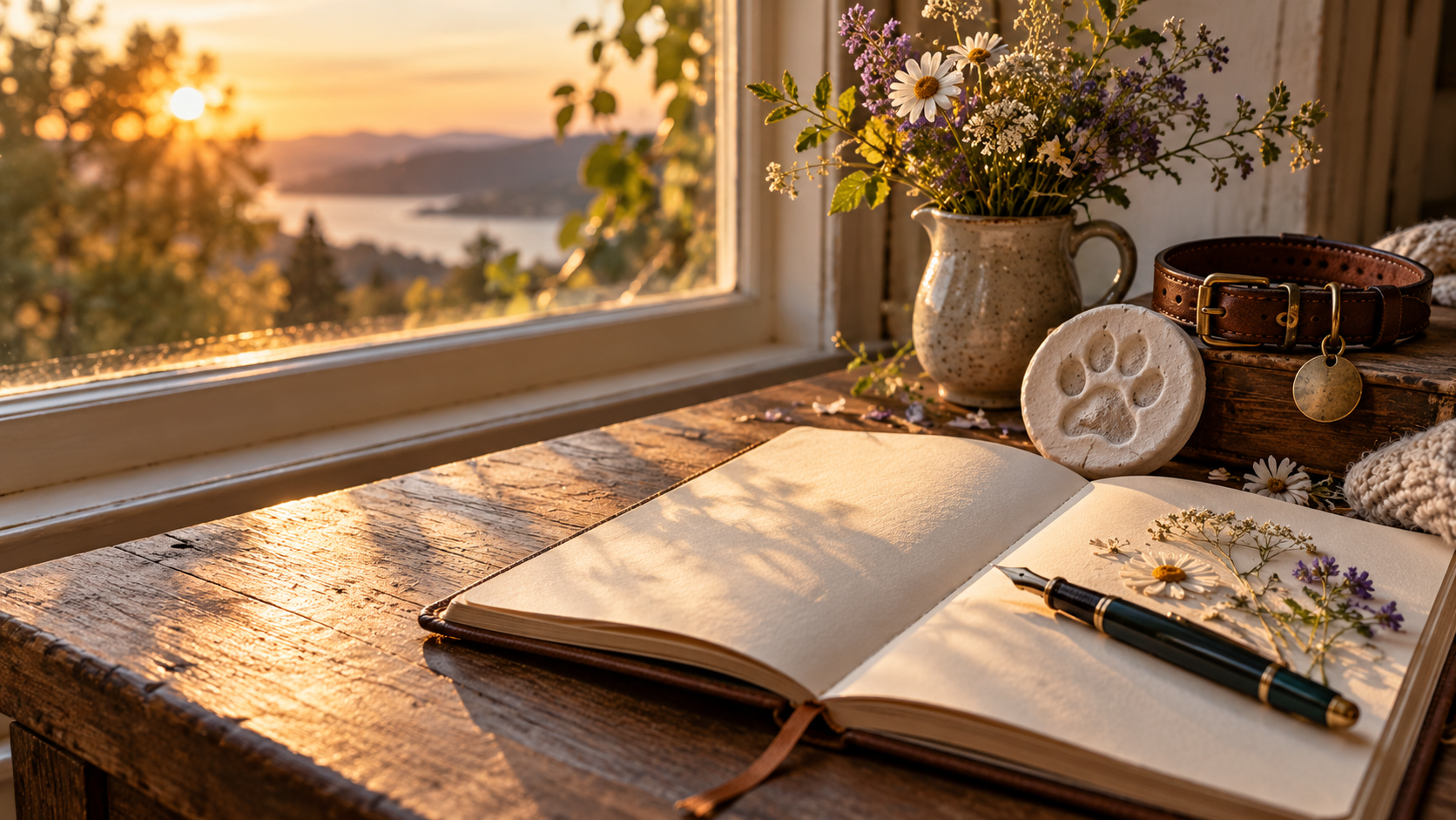 Gentle editorial scene for Poems for the Loss of a Pet