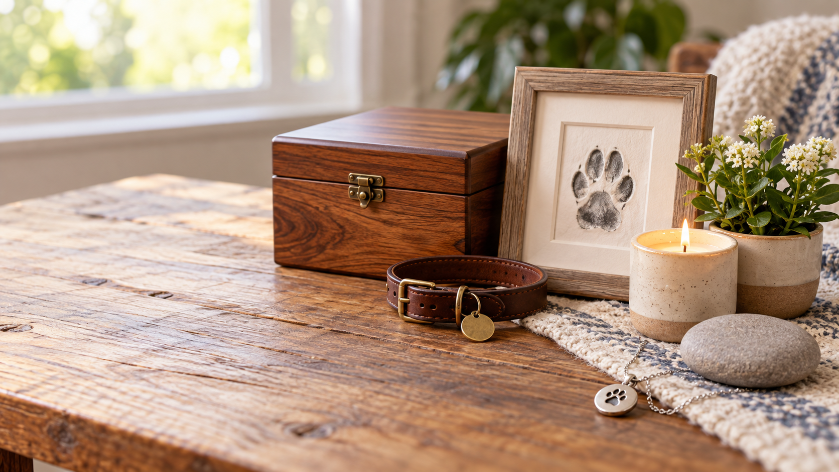 Gentle editorial scene for Pet Memorial Ideas