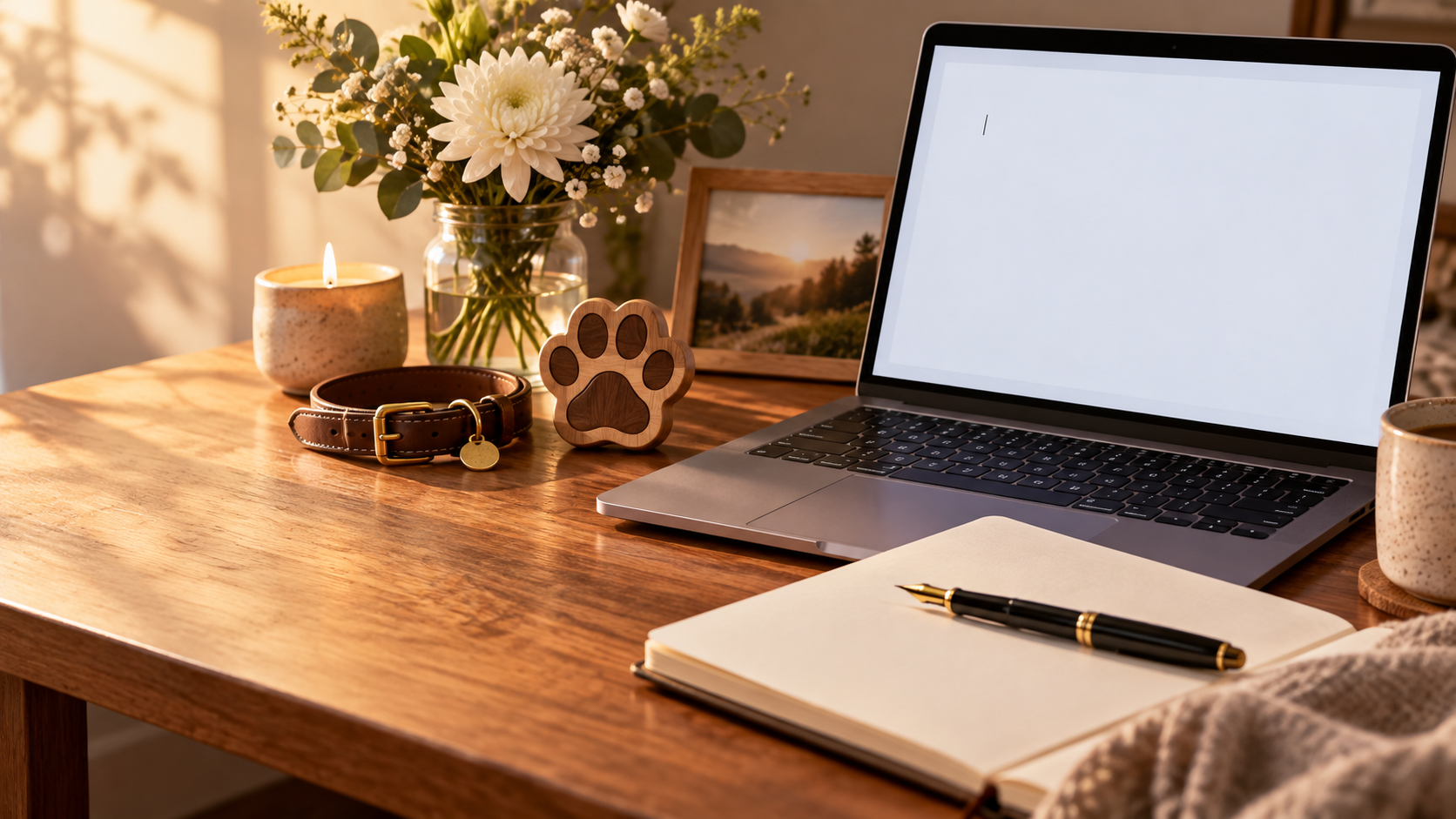 Gentle editorial scene for Pet Obituary Generator