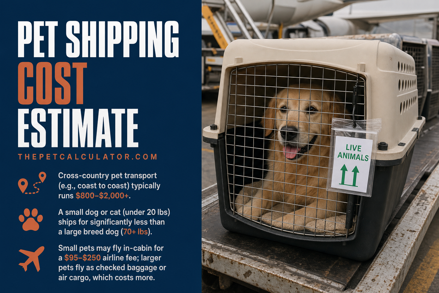 Pet Shipping Cost Estimate - Free Dog & Cat Transport Calculator